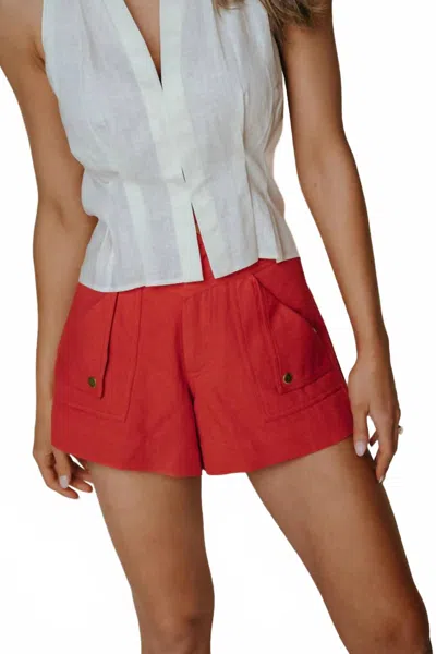Laroque Cypress Zip Shorts In Red