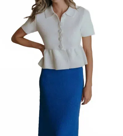 Laroque Daisy Short Sleeve Top In Ivory In Multi