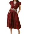 Laroque Daphne Midi Dress In Garnet In Multi