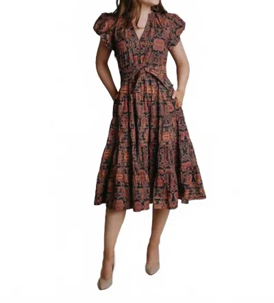 Laroque Daphne Mini Dress In Mosaic In Brown