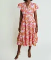 Laroque Daphne V-neck Midi Dress In Somerset In Pink