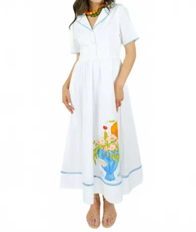 Laroque Day Midi Dress In La Mer In White
