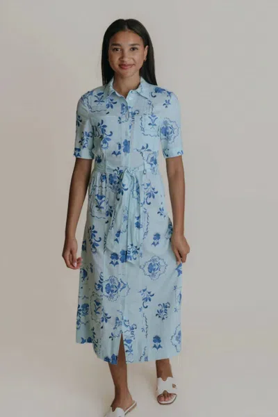 Laroque Ellie Midi Dress In Saltscape In Blue