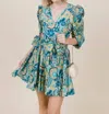 Laroque Emma Mini Dress In Sapphire Daisy In Multi