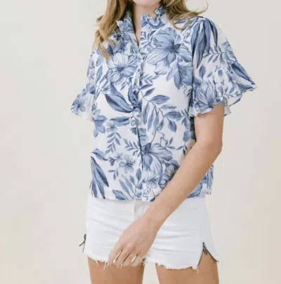 Laroque Gia Blouse In Hibiscus In Pink