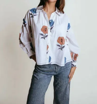 Laroque Gracen Poppy Blouse In White Multi