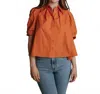 Laroque Harris Puff Sleeve Top In Orange In Orange