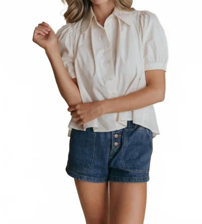 Laroque Harris Short Sleeve Blouse In Bone In Neutral