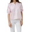 Laroque Henley Blouse In Blush In Gold