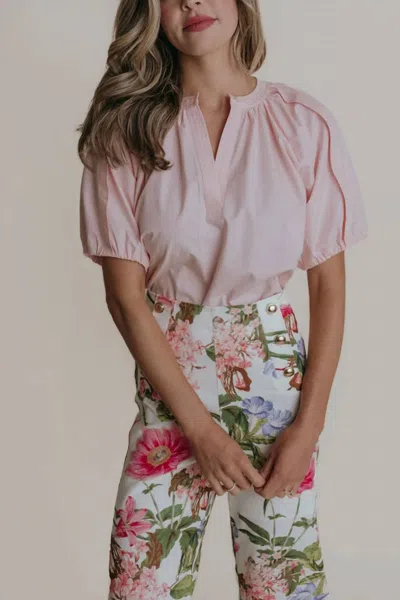 Laroque Henley Top In Light Pink