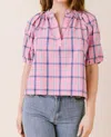 Laroque Henly Plaid Blouse In Pink In Pink