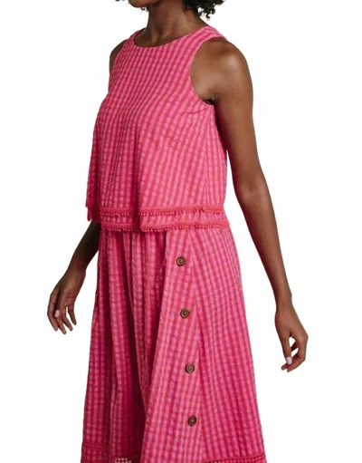 Laroque June Top In Pink/red Check