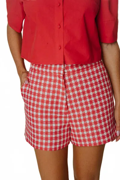 Laroque Kai Shorts In Cape Cod Check In Red
