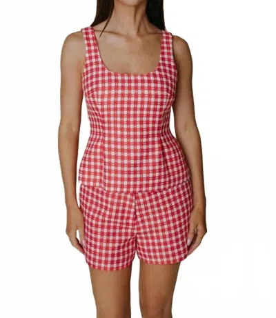 Laroque Kayla Sleeveless Top In Cape Code Check In Pink