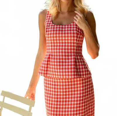 Laroque Kayla Top In Cape Cod Check In Red