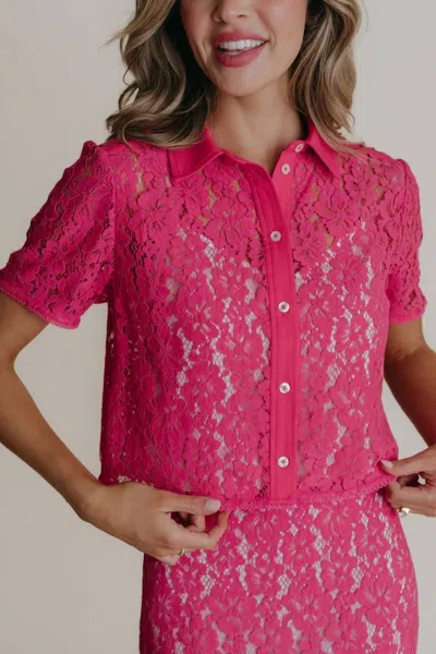 Laroque Lace Beckett Blouse In Pink