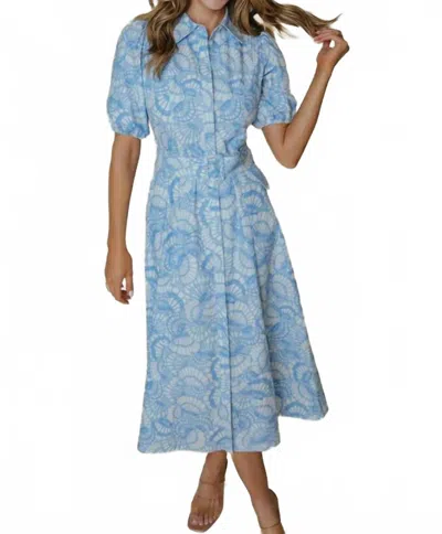 Laroque Lainey Midi Dress In Seashell In Blue