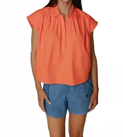 Laroque Liv Cap Sleeve Top In Cantaloupe In Red