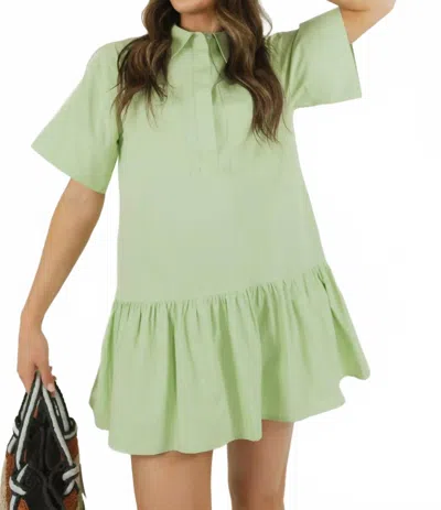 Laroque Lola Mini Dress In Sage In Green