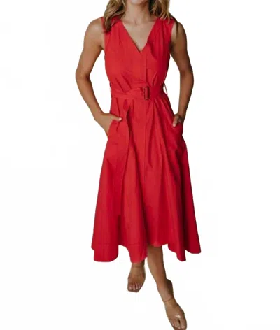 Laroque Market Midi Dress In Red