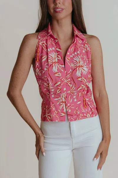 Laroque Meg Top In Pink Palm