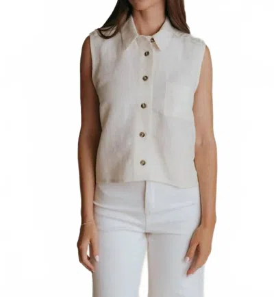 Laroque Paige Collared Sleeveless Top In Bone In Neutral