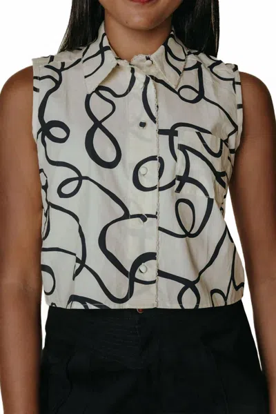 Laroque Paige Sleeveless Top In Scribble In Multi
