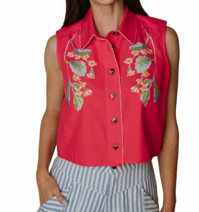 Laroque Paige Sleeveless Top In Wild Floraison In Multi
