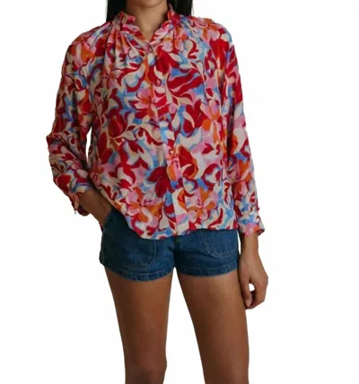 Laroque Perry Top In Caribbean Bloom In Metallic