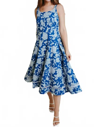 Laroque Sophia Dress In Santorini In Blue
