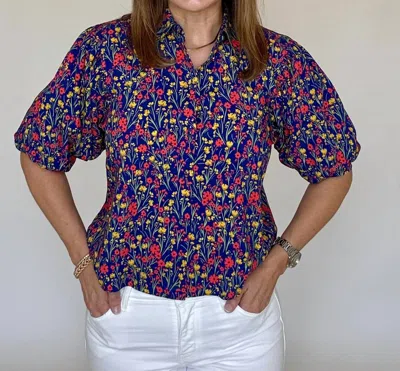 Laroque Strahley Top In Ditsy Floral In Purple