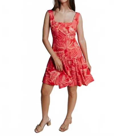 Laroque Sully Mini Dress In Coral In Multi