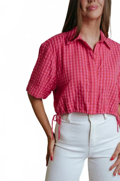 Laroque Ty Top In Pink/ Red Check