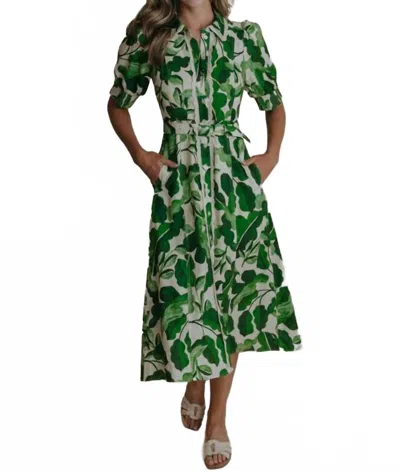 Laroque Vail Midi Dress In Leaflet In Green
