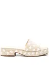 Larroude Bestickte Mules 45mm In Neutrals