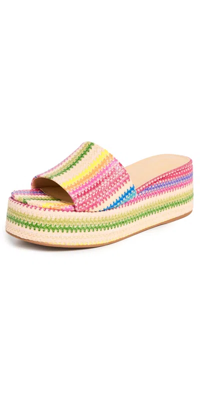 Larroude Women's Alex Woven Espadrille Platform Sandals In Pink