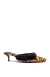 Larroude Amal Faux Fur Mule In Orange