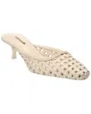 Larroude Amal Macrame Leather Mule In White