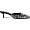 Larroude Amal Crystal Mule In Black/crystal