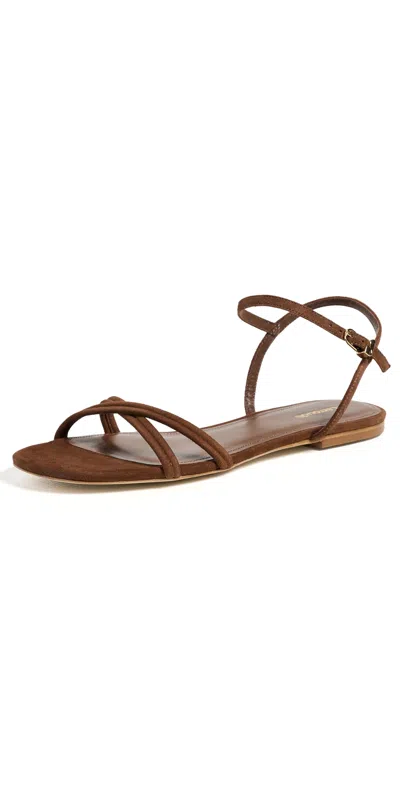 Larroude Annie Ankle Strap Sandals Burnt Umber In Brown