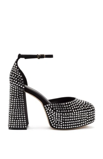 Larroude Larroudé Ari Crystal Pump In Black Suede