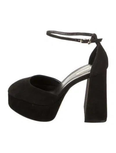 Pre-owned Larroude Ari Suede Pumps In Black