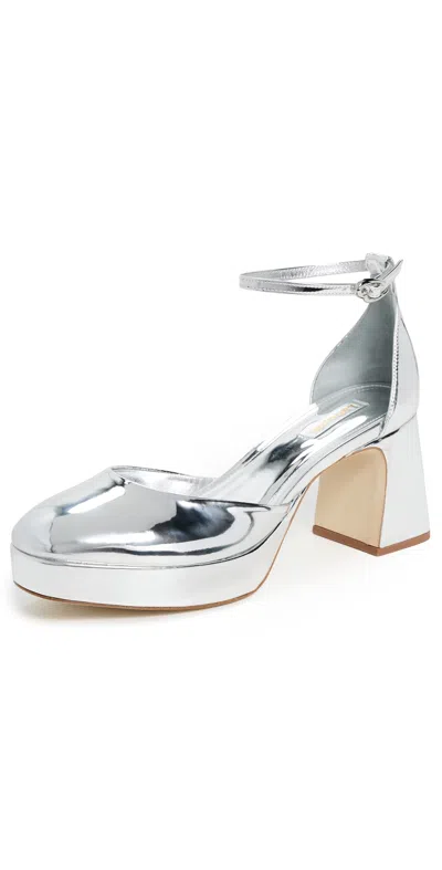 Larroude Ari Verona Low Pumps Silver