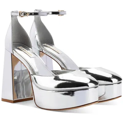 Larroude Ari Womens Square Toe Ankle Strap Block Heels