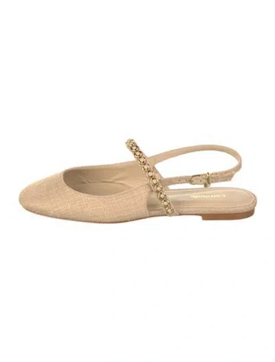 Pre-owned Larroude Ballet Flats In Neutrals