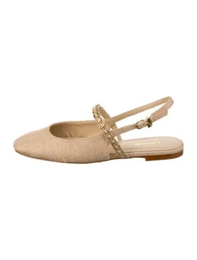 Pre-owned Larroude Ballet Flats In Neutrals