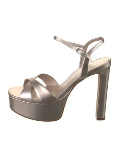 Pre-owned Larroude Bianca Leather Slingback Sandals