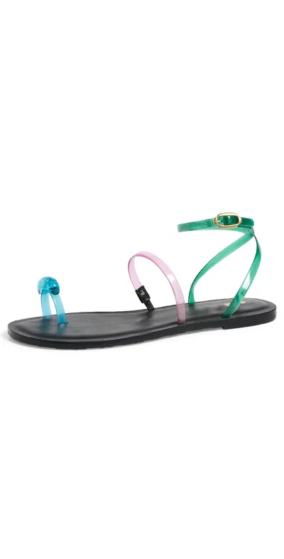 Larroude Biarritz Jelly Sandals Blue In Multi
