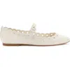 Larroude Women's Blair Broderie Leather Ballet Flats In Ivory