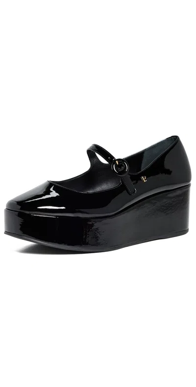 LARROUDE BLAIR BALLET FLATFORMS BLACK 